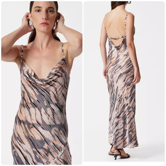 & Other Stories Dresses & Skirts - & Other Stories Strappy Cowl-Neck Midi Dress Sz 12 Y2K Long Summer Dress Brown